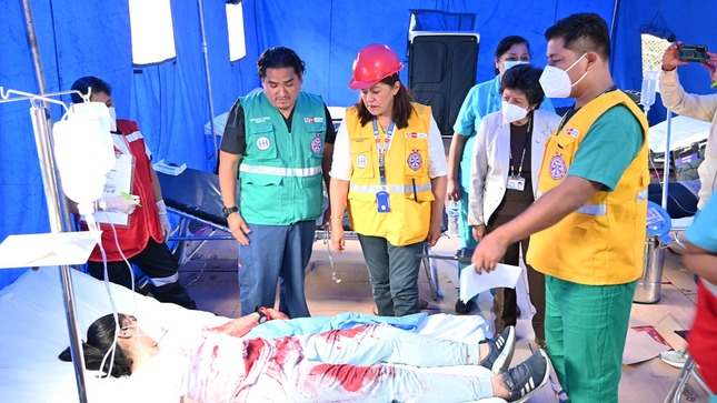 Imagen del simulacro dentro de las instalaciones del Hospital Cayetano Heredia