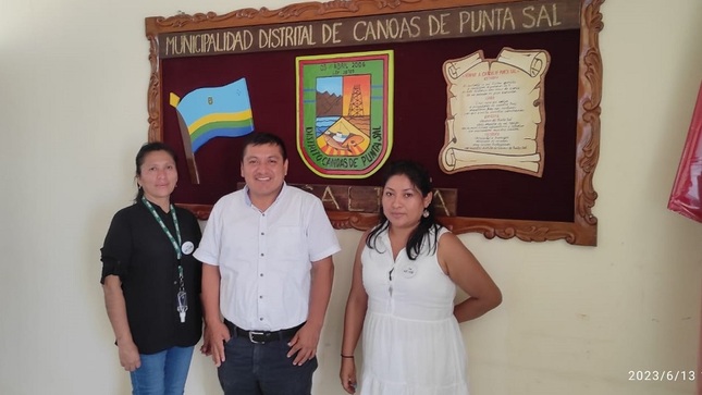 Muni Canoas de Punta Sal y ONG Centro Ideas coordinan firma de convenio