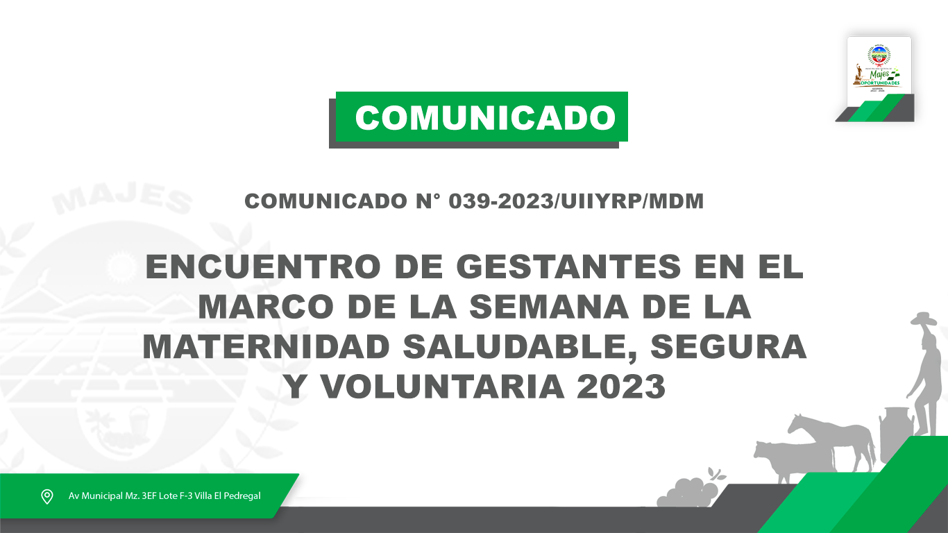 COMUNICADO N° 039-2023/UIIYRP/MDM