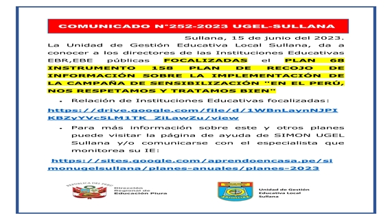 Comunicado N°252-2023