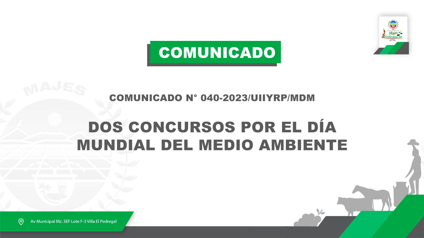 COMUNICADO N° 040-2023/UIIYRP/MDM