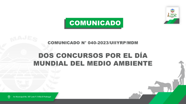 COMUNICADO N° 040-2023/UIIYRP/MDM