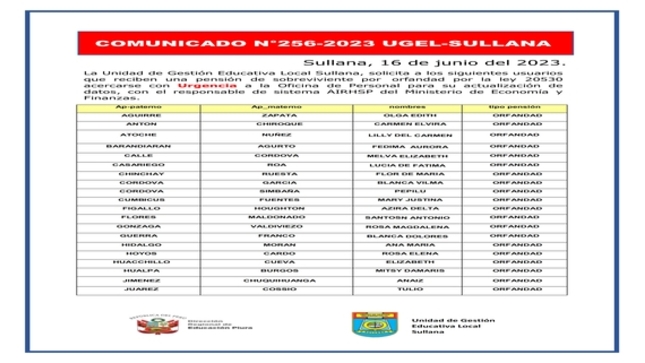 Comunicado N°256-2023