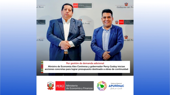 Ministro de Economía y Gobernador inician acciones concretas para lograr presupuesto por gestión de demanda adicional destinada a obras 