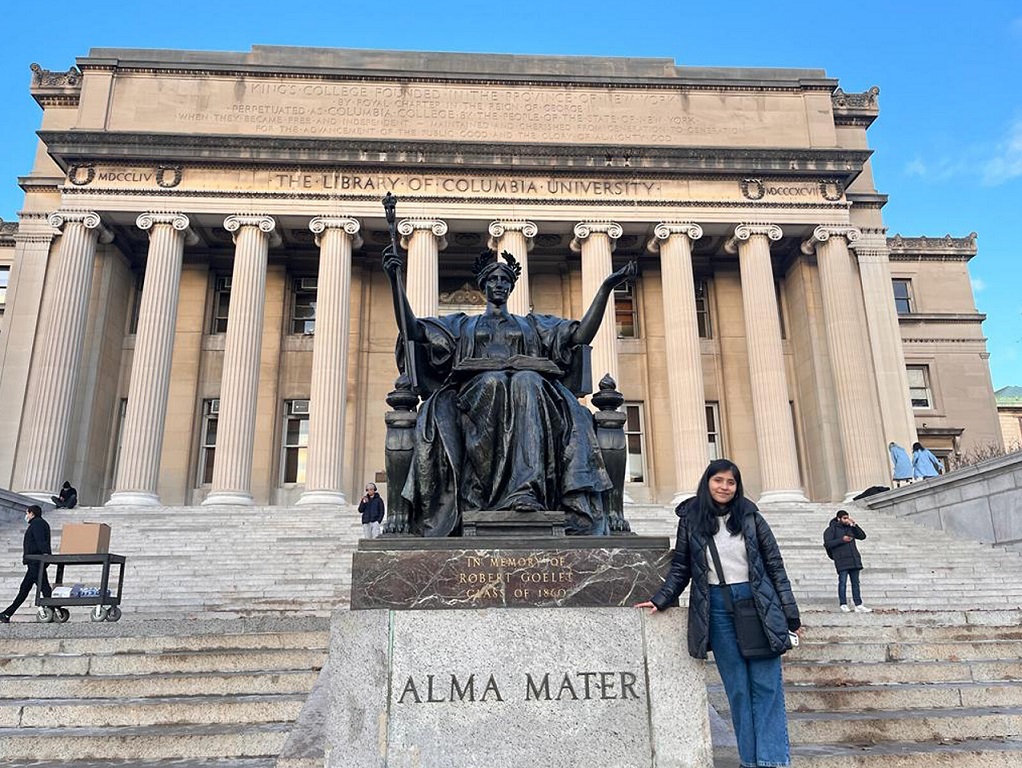 Daniela Perleche estudia maestría en la Universidad de Columbia con Beca Generación del Bicentenario