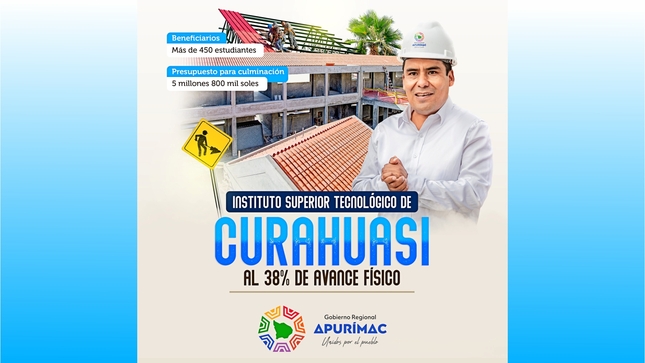 Continúa a paso firme ejecución de nuevo Instituto de Educación Superior Tecnológico de Curahuasi que genera puestos de trabajo a la población