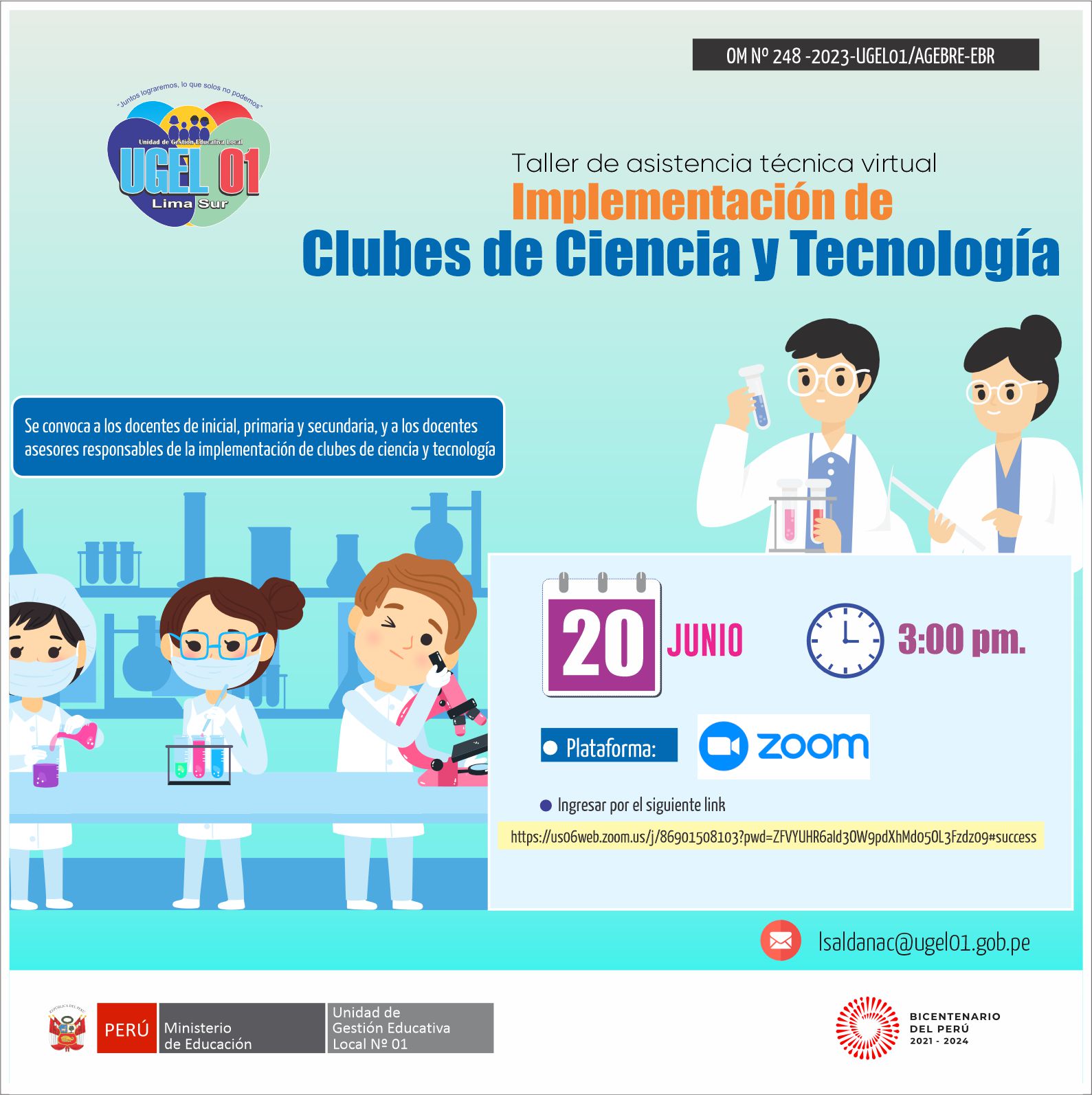 Taller de asistencia técnica virtual para la implementación de clubes de ciencia y tecnología