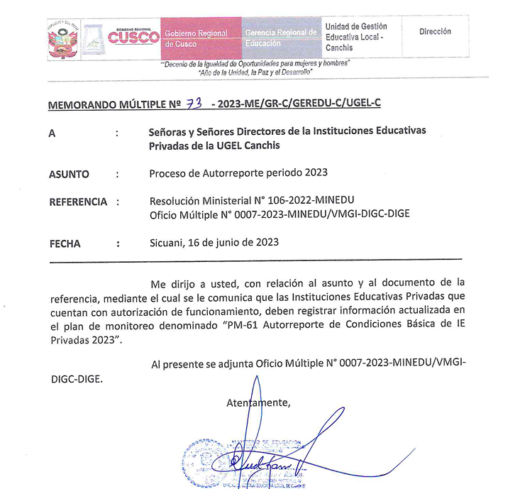 PROCESO DE AUTORREPORTE PERIODO 2023