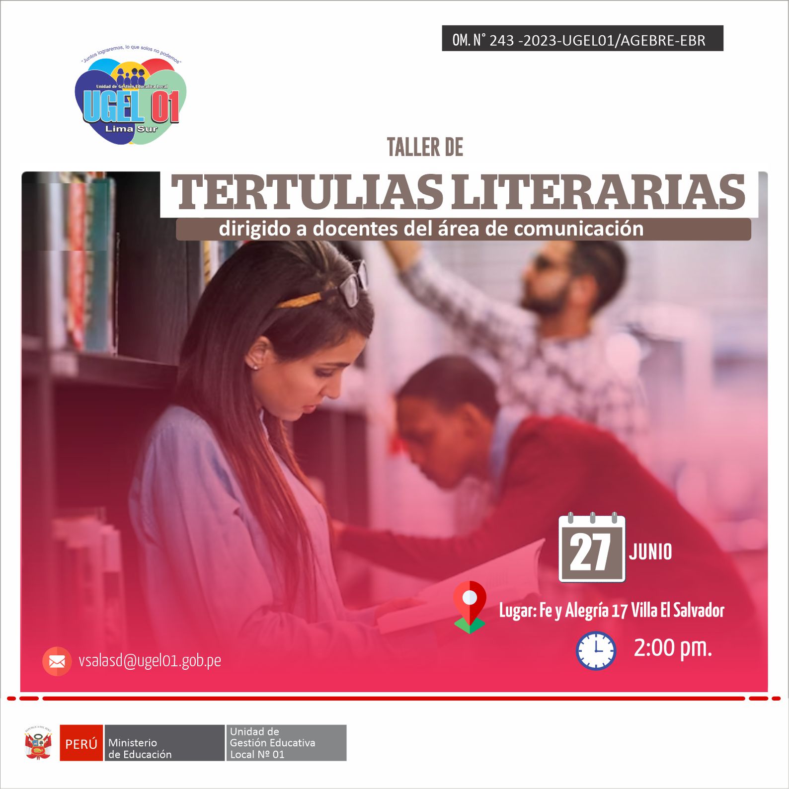 Taller de tertulias literarias dialógicas dirigido a docentes de comunicación