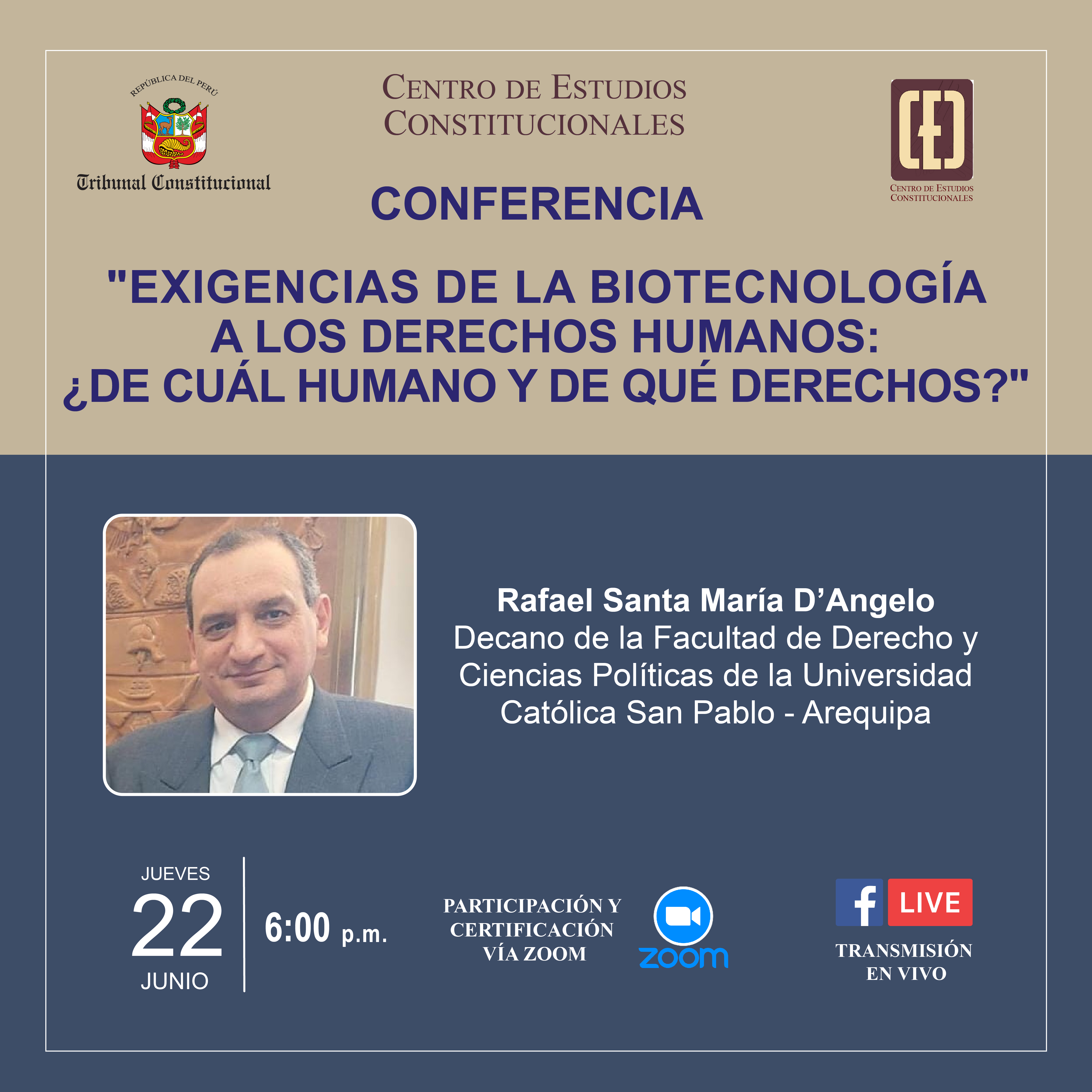 Las exigencias de la biotecnología y los derechos humanos abordará la conferencia del CEC del TC