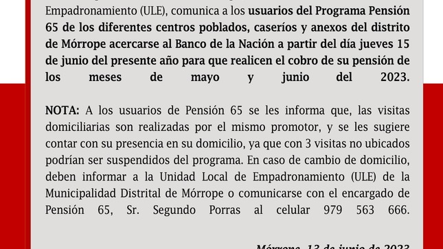 Comunicado de la Unidad de Empadronamiento Local (ULE) - MDM.