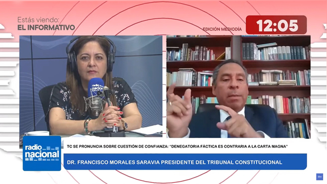 Tribunal Constitucional busca zanjar y pacificar el uso de la cuestión de confianza, asegura el presidente del TC Francisco Morales Saravia