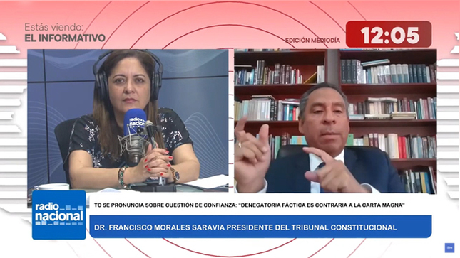 Tribunal Constitucional busca zanjar y pacificar el uso de la cuestión de confianza, asegura el presidente del TC Francisco Morales Saravia