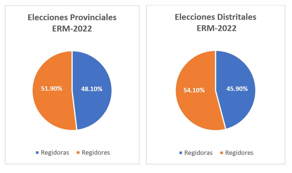 Con respecto a los resultados finales obtenidos, se observa que la mayor proporción de mujeres electas se encuentra a nivel local