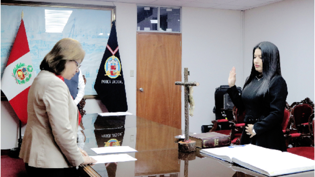 Presidenta de la Corte Superior de Justicia del Callao, Teresa Soto Gordon, tomó juramento a la abogada Carol Betsy Gutiérrez de la Cruz como jueza supernumeraria de Familia