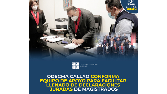 Odecma Callao conforma equipo de apoyo para facilitar llenado de declaraciones juradas de magistrados