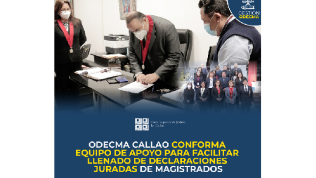 Odecma Callao conforma equipo de apoyo para facilitar llenado de declaraciones juradas de magistrados