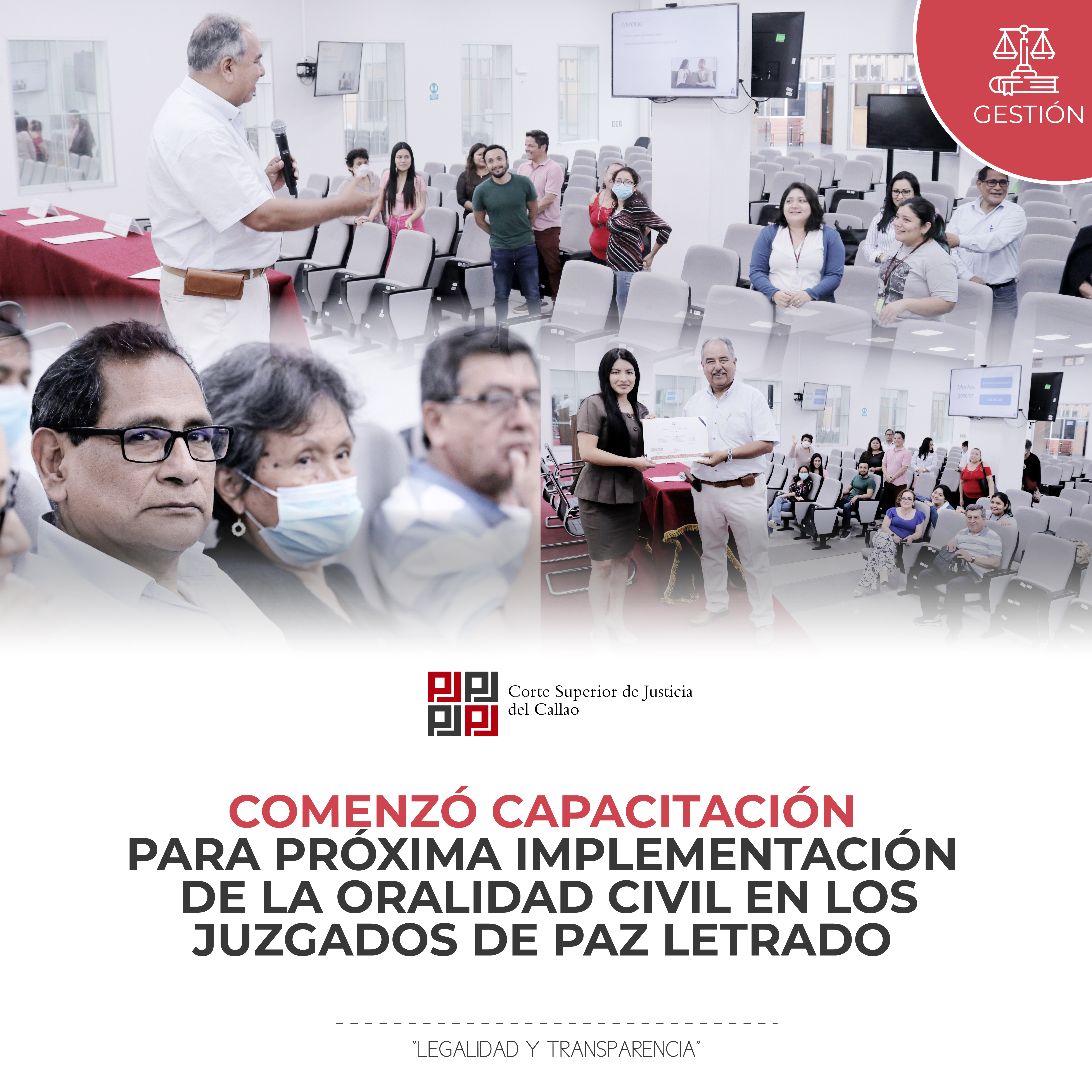 Corte del Callao inicia capacitación para próxima implementación de la oralidad civil en juzgados de Paz Letrado