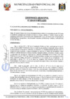 Vista preliminar de documento ORDENAZA MUNICIPAL NRO 028-2010-MPA-A/SG