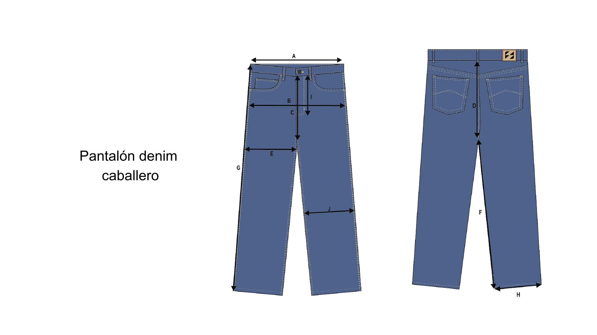 Diseño de pantalón azul