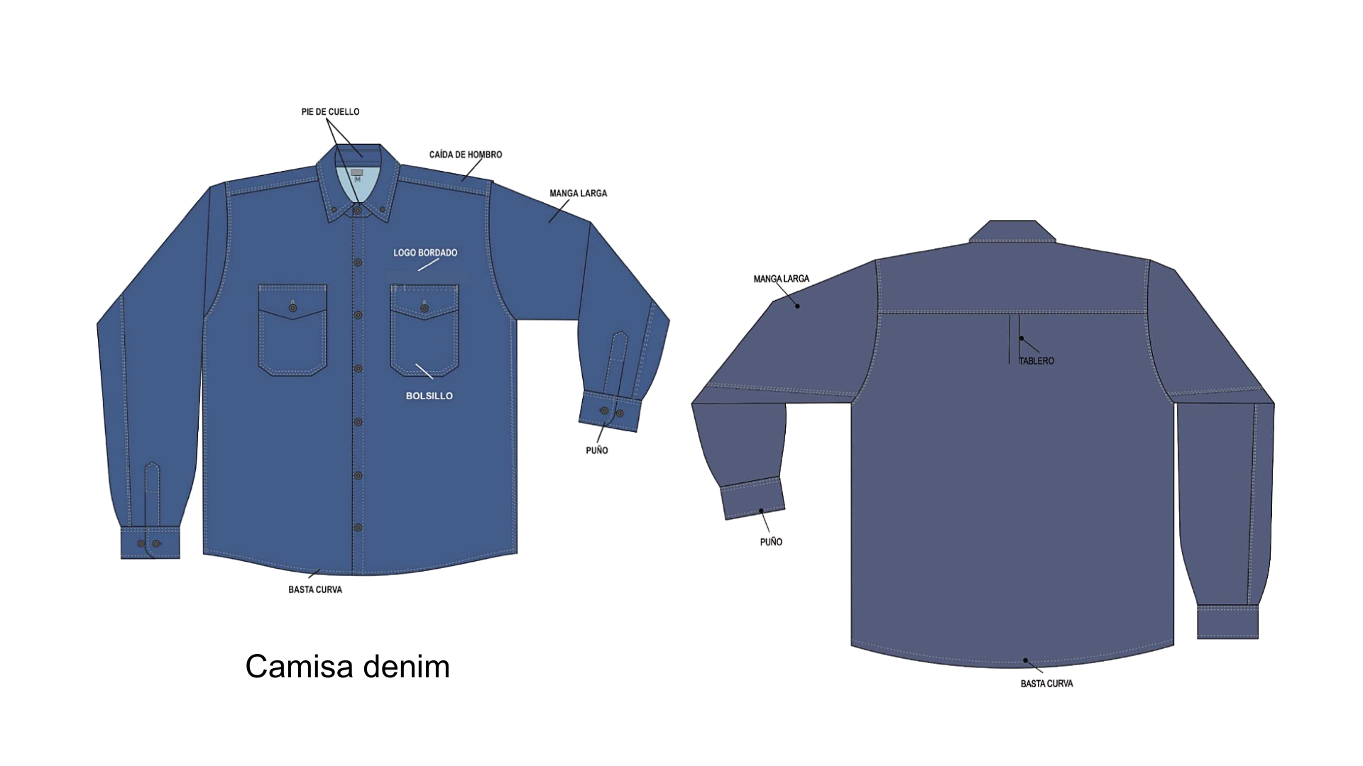 Diseño de camisa azul