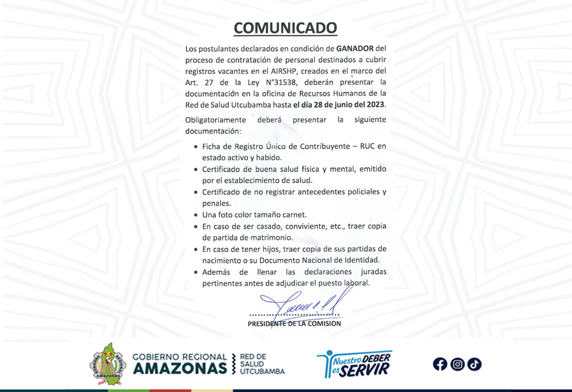 COMUNICADO
