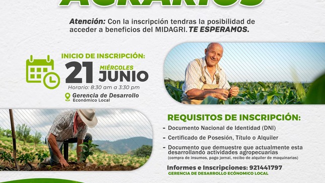 ¡Empezó el registro de padrón de productores agrarios!