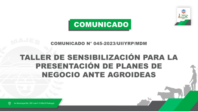 COMUNICADO N° 045-2023/UIIYRP/MDM