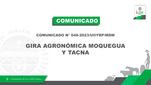 COMUNICADO N° 049-2023/UIIYRP/MDM