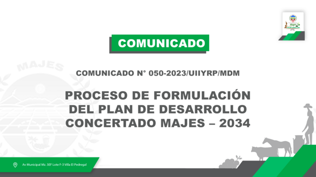 COMUNICADO N° 050-2023/UIIYRP/MDM