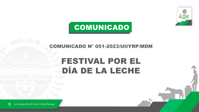 COMUNICADO N° 051-2023/UIIYRP/MDM