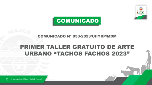 COMUNICADO N° 0053-2023/UIIYRP/MDM