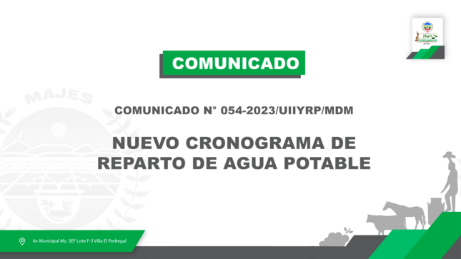 COMUNICADO N° 054-2023/UIIYRP/MDM
