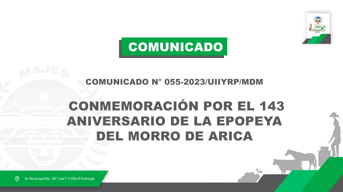 COMUNICADO N° 055-2023/UIIYRP/MDM