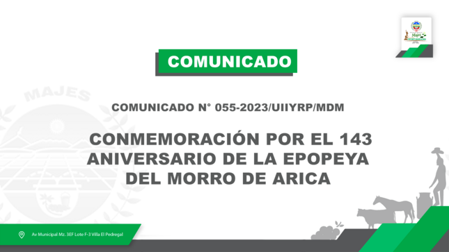 COMUNICADO N° 055-2023/UIIYRP/MDM