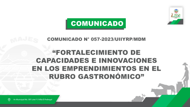 COMUNICADO N° 057-2023/UIIYRP/MDM