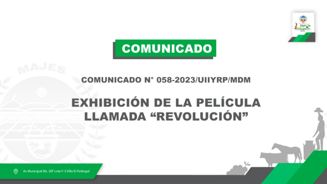  COMUNICADO N° 058-2023/UIIYRP/MDM