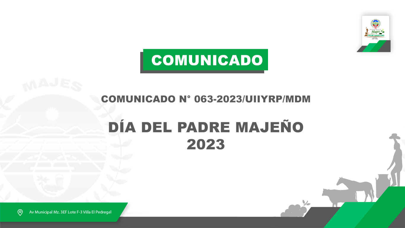 COMUNICADO N° 0063-2023/UIIYRP/MDM