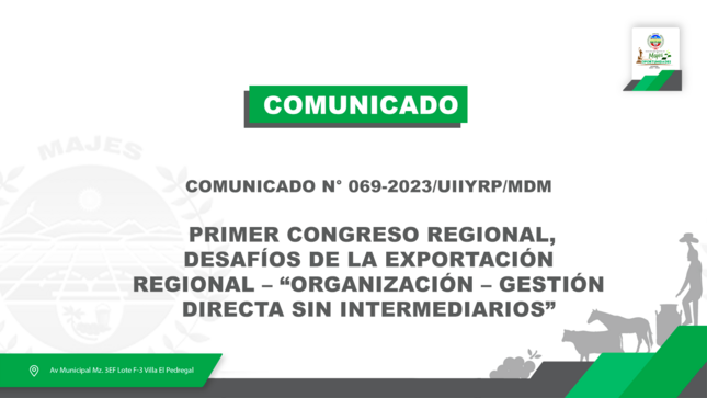 COMUNICADO N° 0069-2023/UIIYRP/MDM