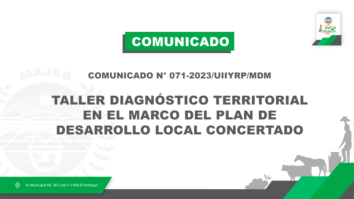 COMUNICADO N° 0071-2023/UIIYRP/MDM