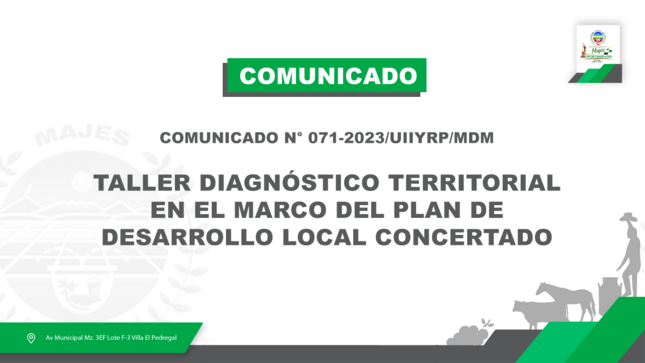 COMUNICADO N° 0071-2023/UIIYRP/MDM 