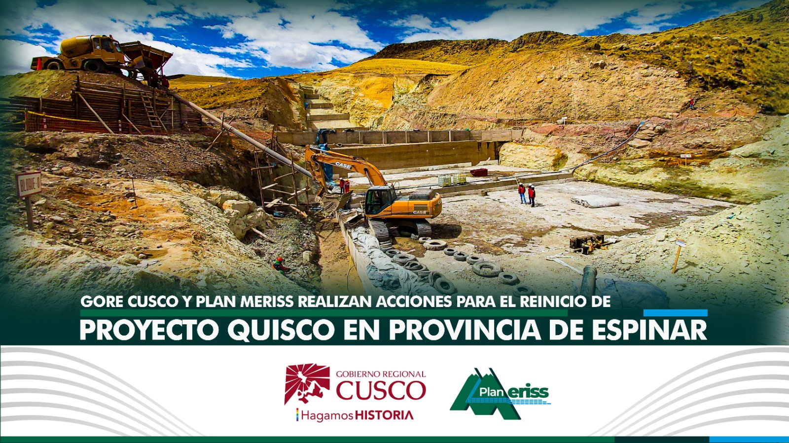 Gobierno Regional Cusco por intermedio de su unidad ejecutora Plan MERISS, el mes de julio del presente año concluirá el expediente del saldo de obra del proyecto de riego Quisco, luego de levantar las observaciones y recomendaciones realizadas por especialistas del Ministerio de Agricultura y Riego MINAGRI, realizadas en octubre del año 2019. De acuerdo al equipo de profesionales que vienen elaborando el documento del saldo de obra del Proyecto “Instalación del Sistema de Riego Quisco”, localizado en el distrito de Alto Pichigua de la provincia de Espinar, el reinicio de esta obra emblemática está programada para agosto del presente año. 
El Ing. Ivan Alarcón Manini, especialista en presas del Plan MERISS y encargado de elaborar el expediente del saldo de obra del proyecto de riego Quisco, dijo: A la fecha venimos trabajando con un equipo multidisciplinario abocados a desarrollar el proyecto, así mismo estamos realizando las evaluaciones sobre la base de una propuesta que ya está analizada, la cual será dada a conocer a las autoridades y a la población en los próximos días; Existe una gran expectativa entre los beneficiarios para concluir la obra ya que es un proyecto emblemático al igual que Pallallaje.
A su turno el alcalde del distrito de Alto Pichigua, Sr. Ramiro Valer Hacha, sostuvo: hemos recibido con gran satisfacción la explicación que corresponde a la parte técnica de la elaboración del expediente técnico y tengo fe y esperanza en que el documento del saldo de obra se culmine para luego reiniciar la construcción de la infraestructura de riego. 
Por último, el presidente de la comisión de usuarios de agua de Alto Pichigua, Sr. Benigno Yauri Cutipa manifestó: Los beneficiarios de las comunidades están esperando el líquido elemento para que haya una producción ganadera y agropecuaria solamente así vamos a salvar nuestras necesidades económicas para la educación de nuestros hijos y para las futuras generaciones.
DATO: el proyecto de riego Quisco, beneficiará a 378 familias y ampliará la frontera agrícola en 1,940 hectáreas al riego por aspersión con un presupuesto de S/. 87’ 172, 848.82 soles, para el presente año el GORE asignó la suma de S/. 5’ 239, 248.00 soles para acelerar la obra.