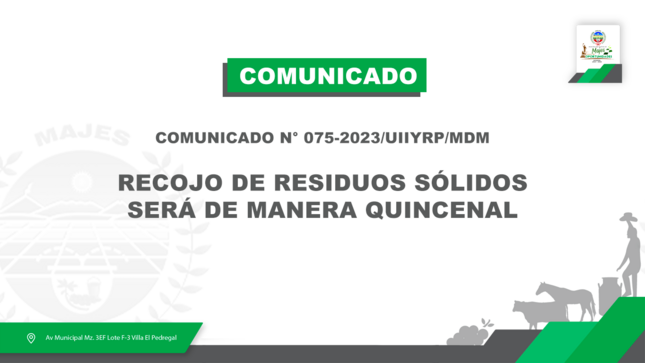 COMUNICADO N° 0075-2023/UIIYRP/MDM