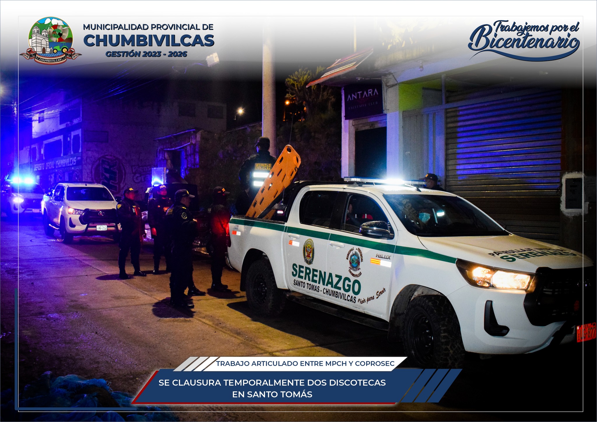 Se clausura temporalmente dos discotecas en el distrito de Santo Tomás - Chumbivilcas