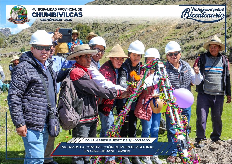 Municipalidad de Chumbivilcas inicia construcción de puente peatonal en Challihuani - Yavina