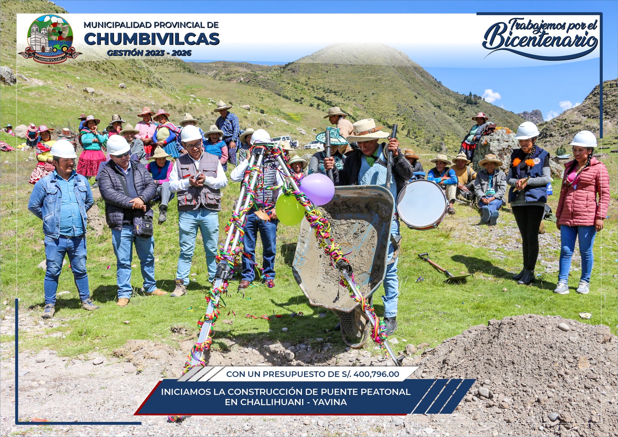 Municipalidad de Chumbivilcas inicia construcción de puente peatonal en Challihuani - Yavina
