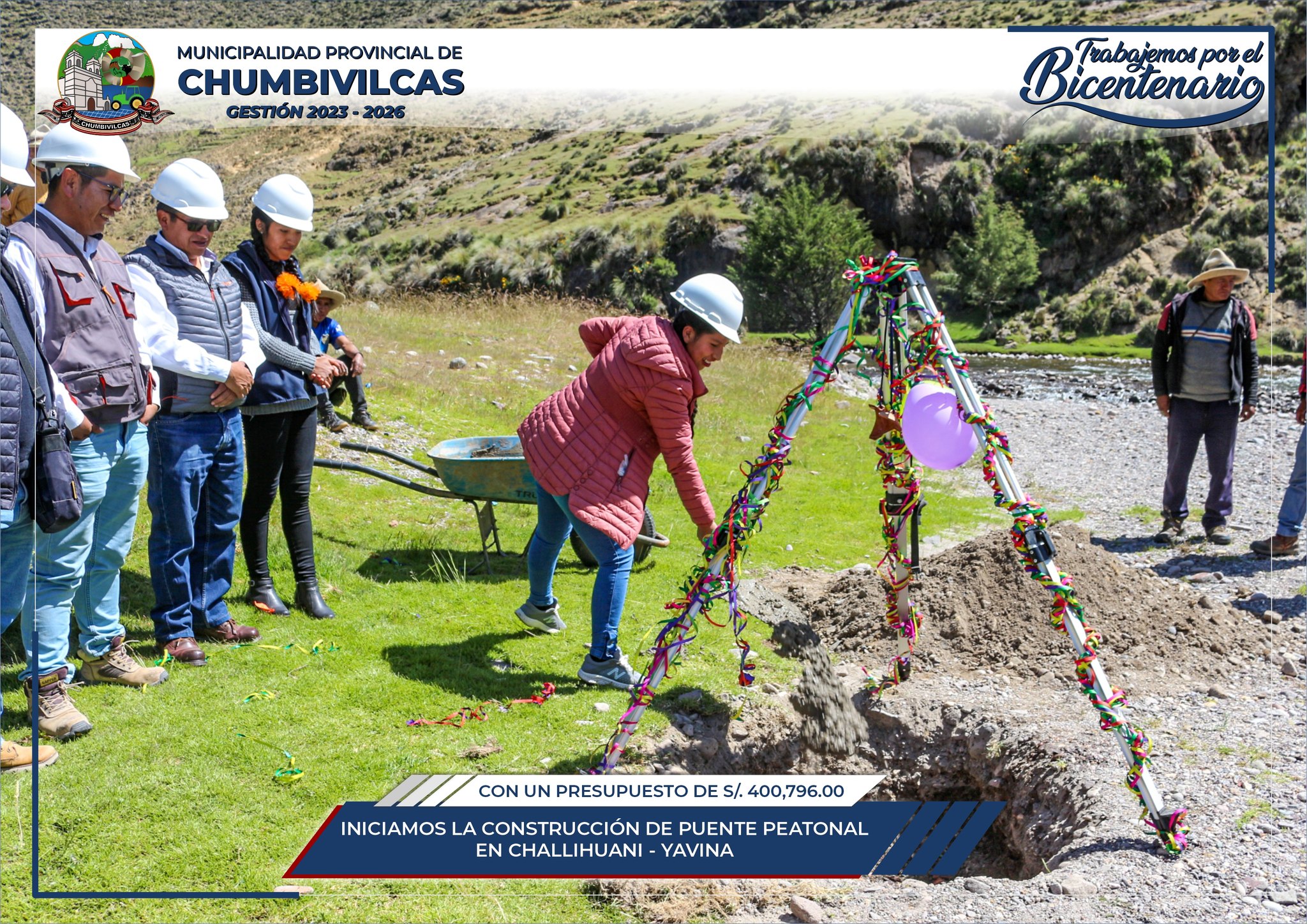 Municipalidad de Chumbivilcas inicia construcción de puente peatonal en Challihuani - Yavina