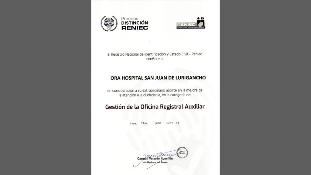Hospital San Juan de Lurigancho logró el 98. 5 % de cobertura en la inscripción de recién nacidos