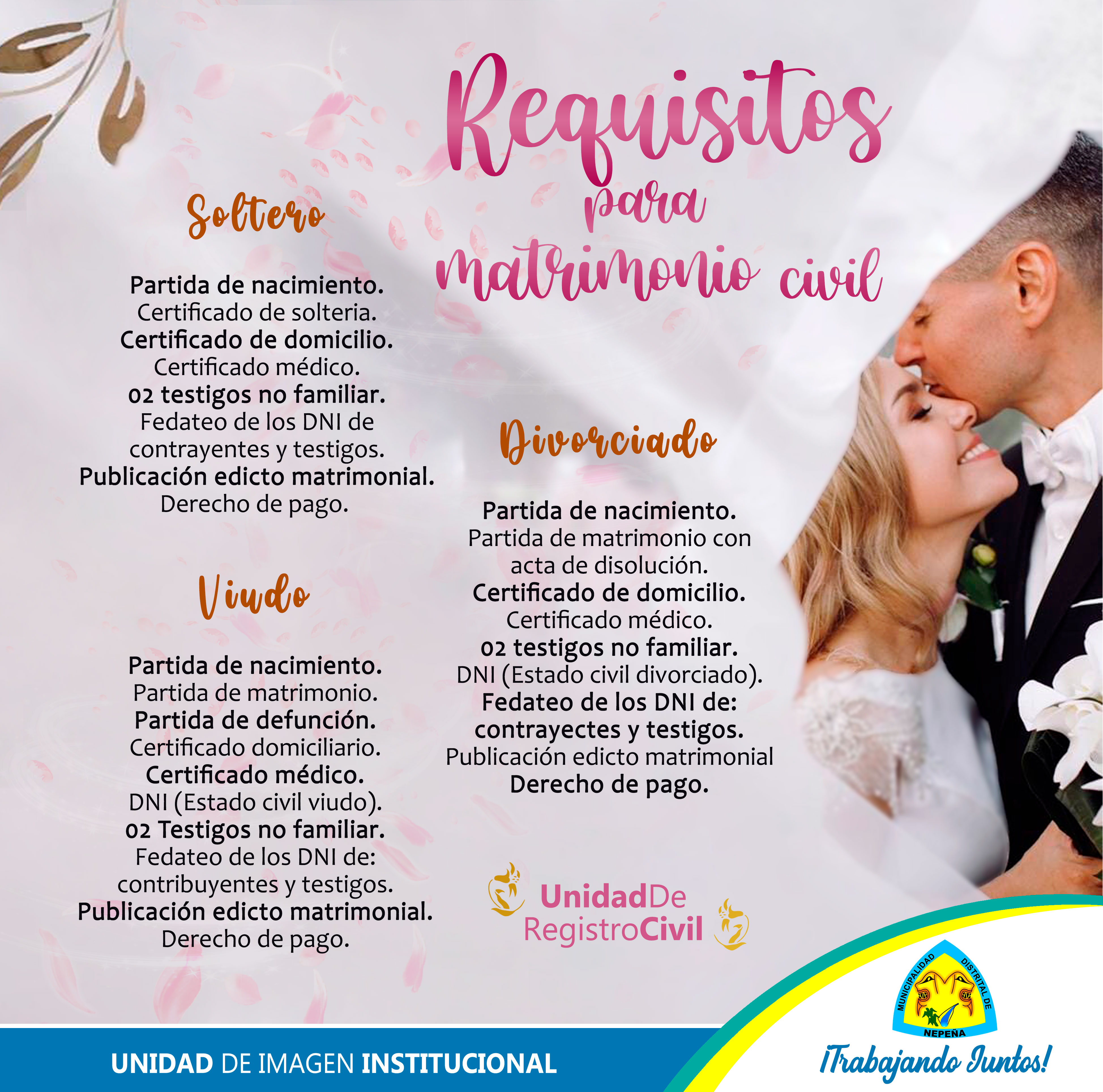 Requisitos para el "Matrimonio Civil"