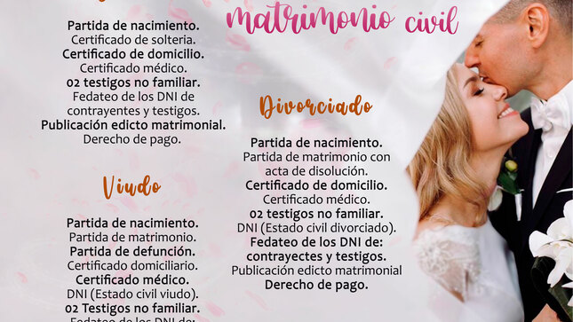 Requisitos para el "Matrimonio Civil"